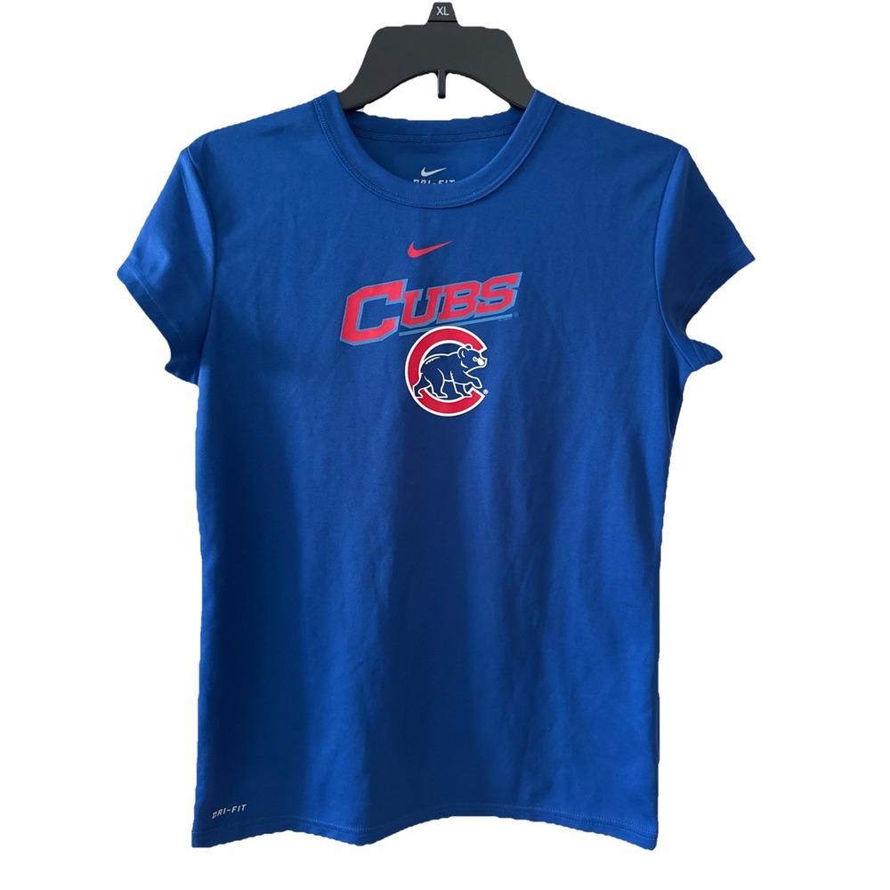 Chicago Cubs MLB Women's Blue Nike Dri-Fit Short Sleeve Polyester T-Shirt Medium